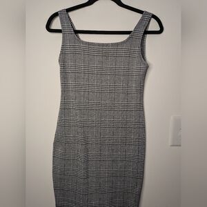 Elegant Gray Plaid Women's Schoolgirl Dress